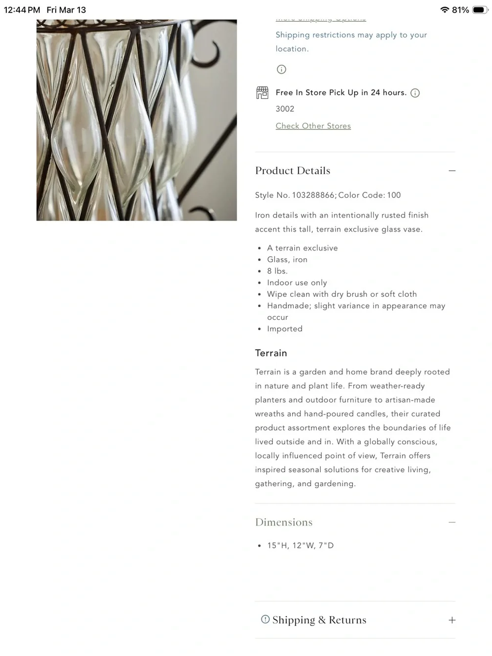 Anthropologie product details